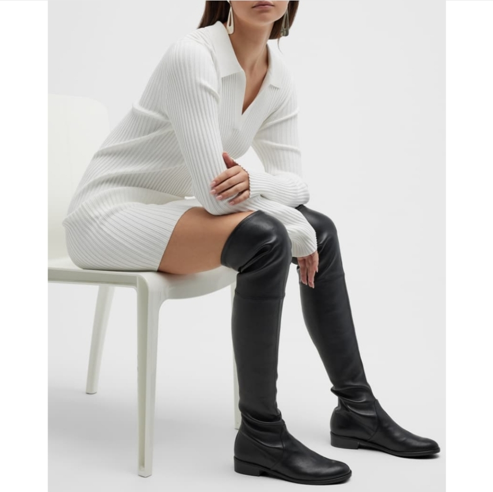 NWOB Stuart Weitzman Stretch Leather Lowland Over the Knee Boots